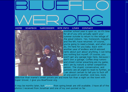 Screenshot of blueflower.org v2.0