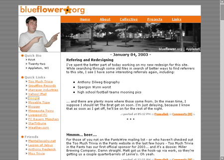 Screenshot of blueflower.org v5.0