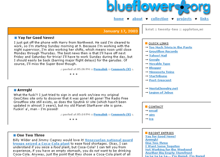 Screenshot of blueflower.org v6.0